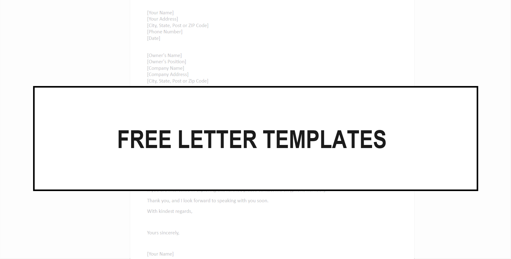 Free letter template to write to business owners